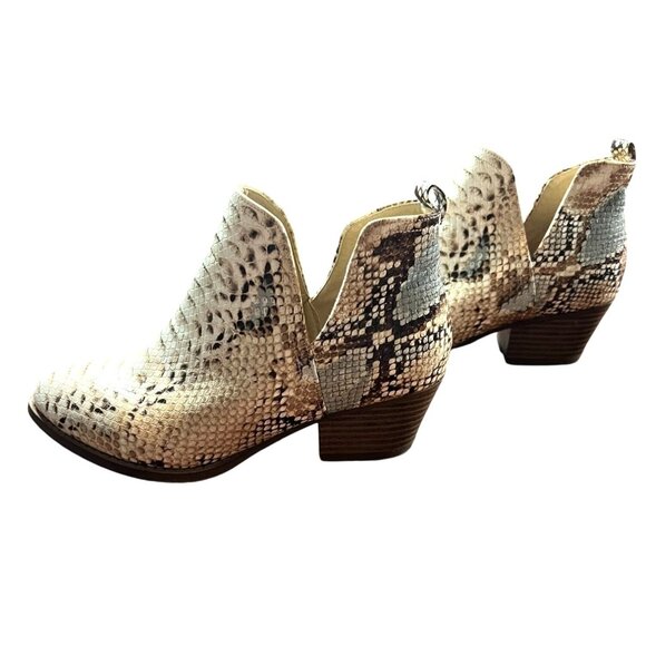 Chinese Laundry Snake Print Ankle Booties Boots Block Heel Zip Up Western SZ 6 - Picture 6 of 8